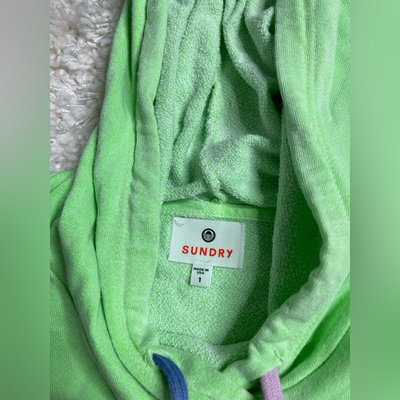 Sundry Green Hoodie Sweatshirt Size 1 - Picture 4 of 6